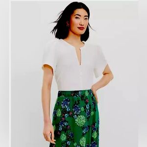 LOFT Textured Flutter Sleeve Top size L